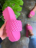 LW Street High Sole Rose Red Platform Slides
