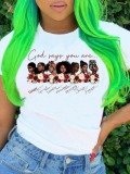 LW Casual Figure Letter Print White T-shirt