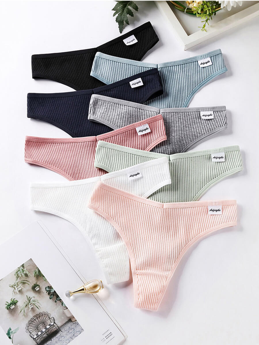 

LW 3 Casual Rib-Knit Multicolor Panties (Random Colors), Multi