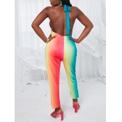 LW Sweet Backless Gradient Multicolor One-piece Ju
