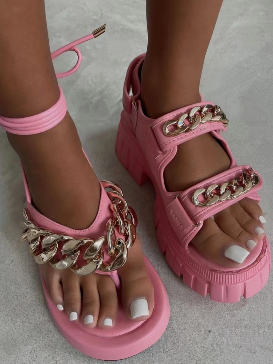 

Lovely Street Velcro Pink Platform Shoes
