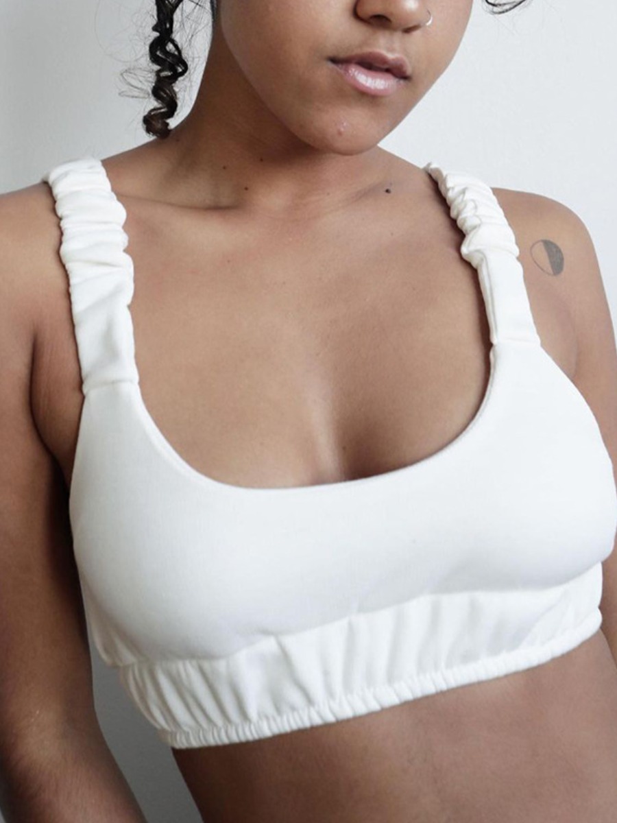 

Lovely Street U Neck Fold Design White Camisole