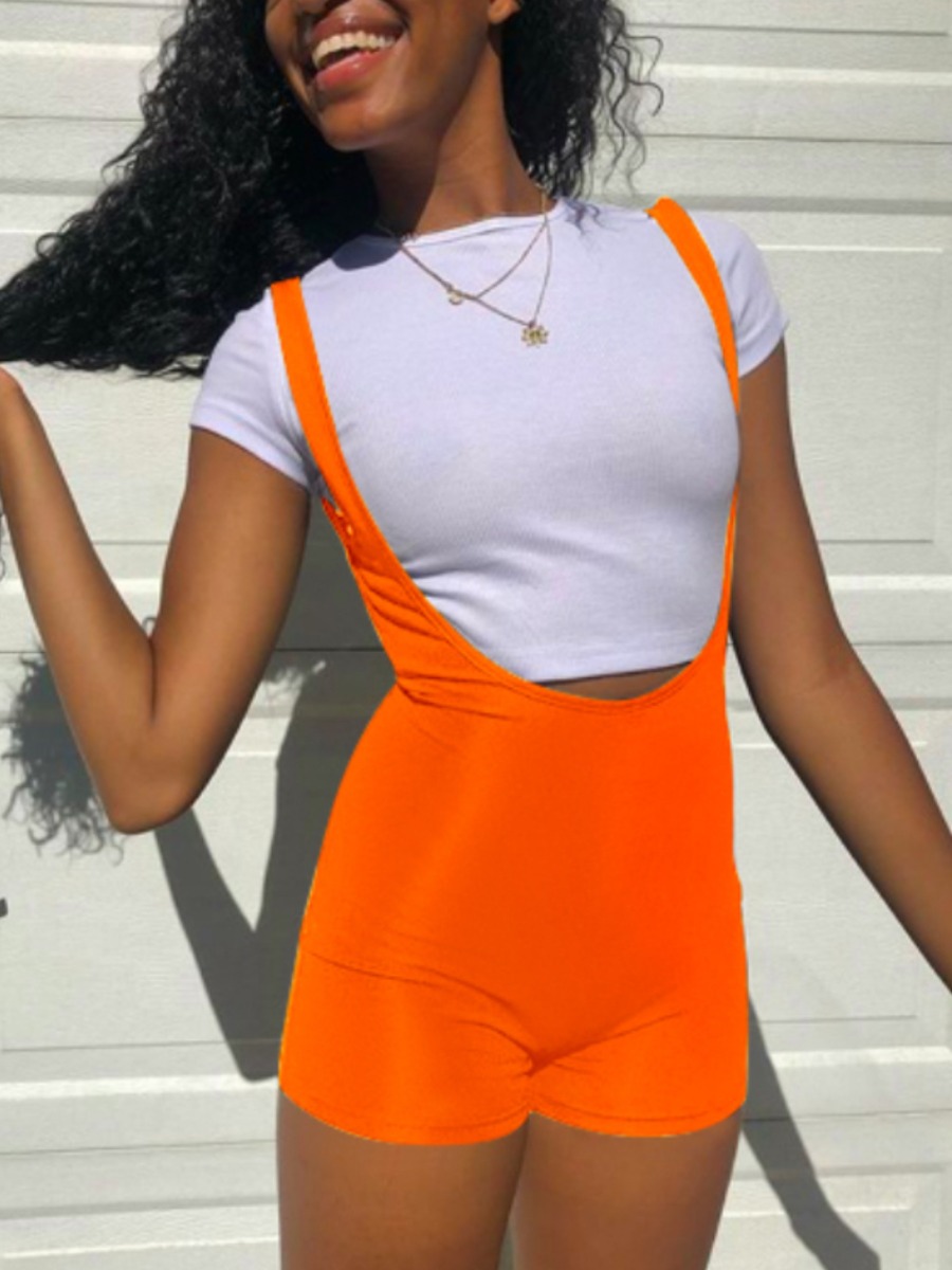 

LW Casual O Neck Overall Jacinth Two Piece Shorts Set