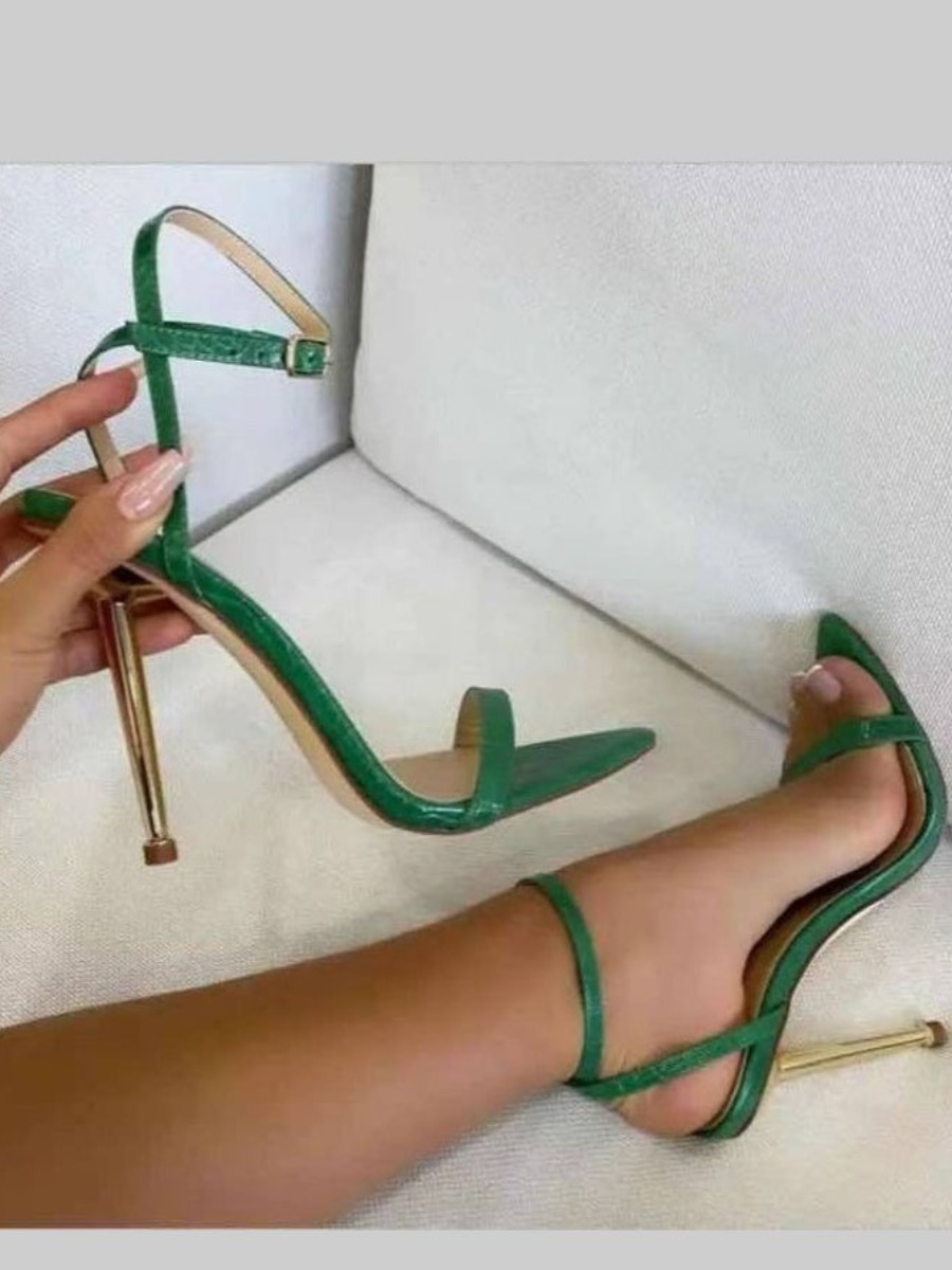 

LW SXY Pointed-toe Green Heels