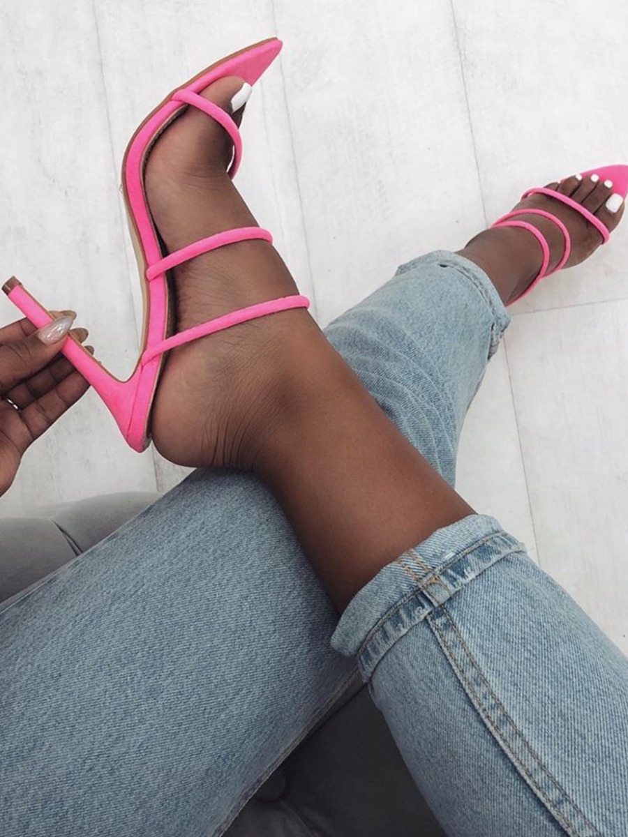 

Lovely Sexy Bandage Design Rose Red Pumps