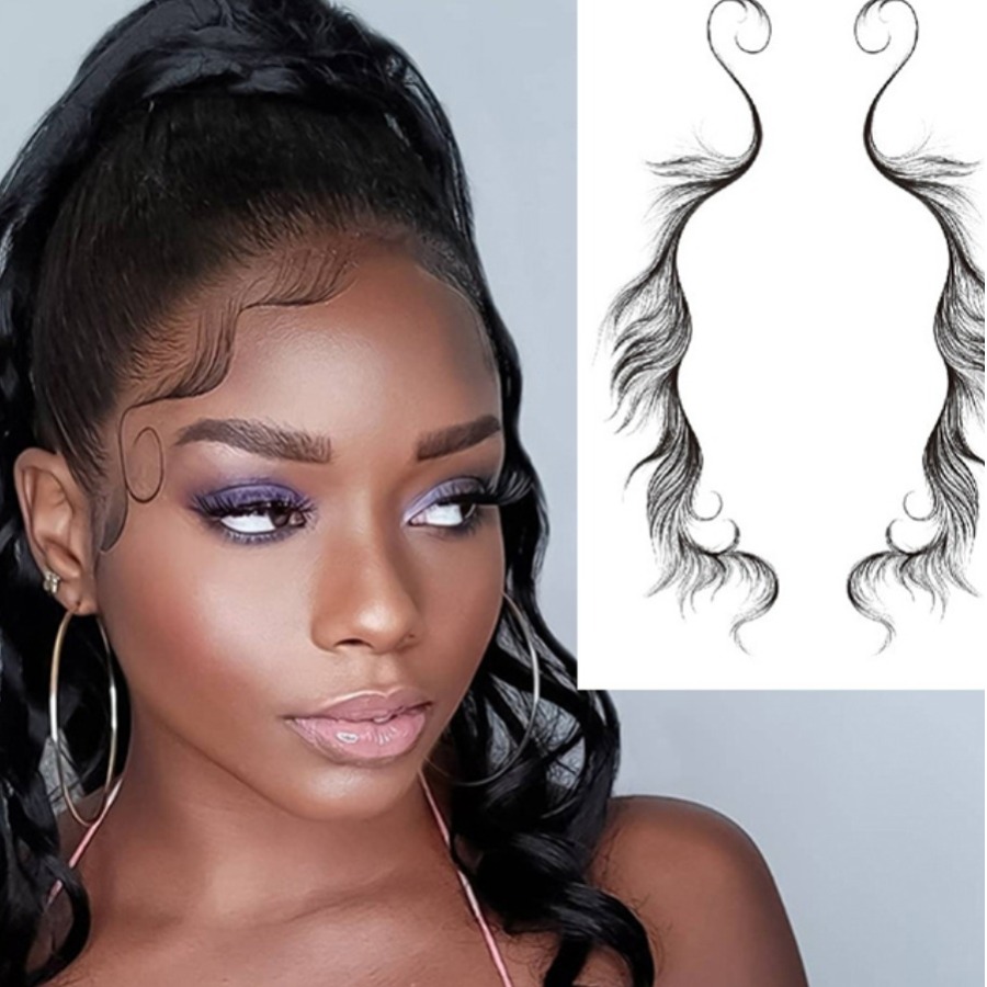 

LW Casual Asymmetrical Pitch-black Hair Edge