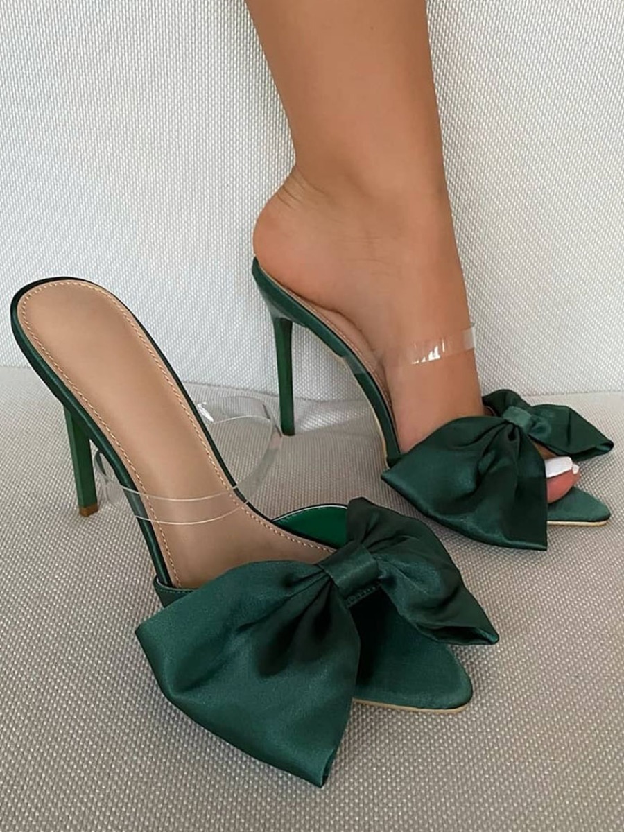 

Lovely Sexy Bow-tie Decoration Green Pumps