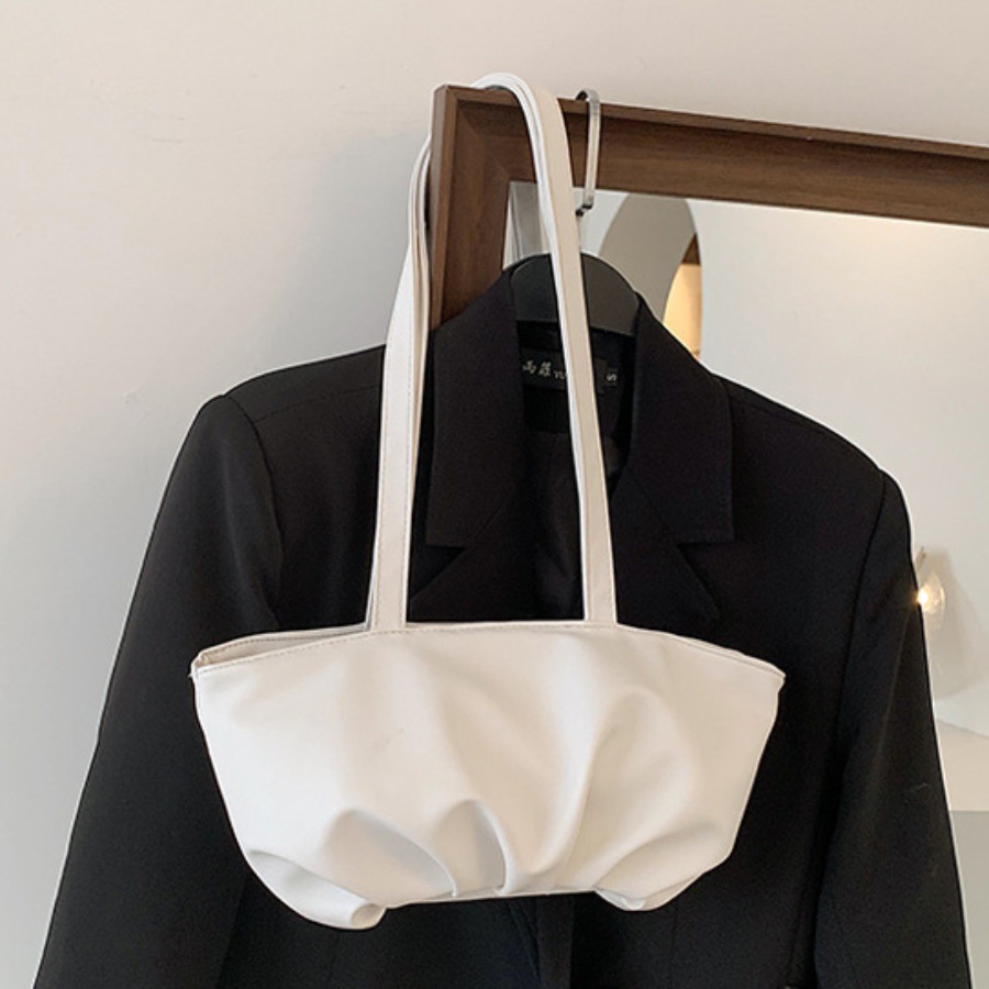 

Lovely Casual Fold Design White Shoulder Bag