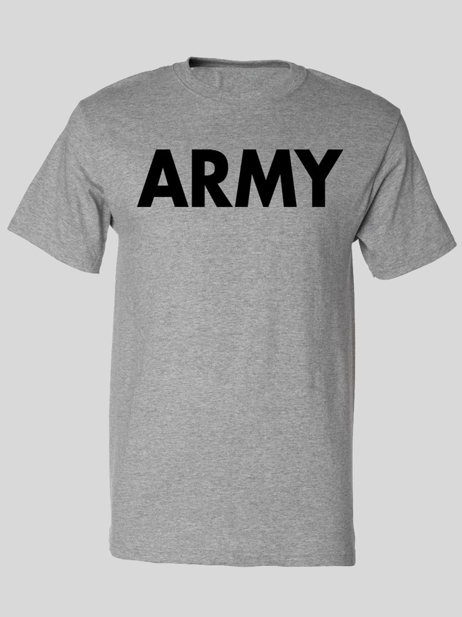 

Lovely Men Casual Round Neck Letter Print Grey T-shirt