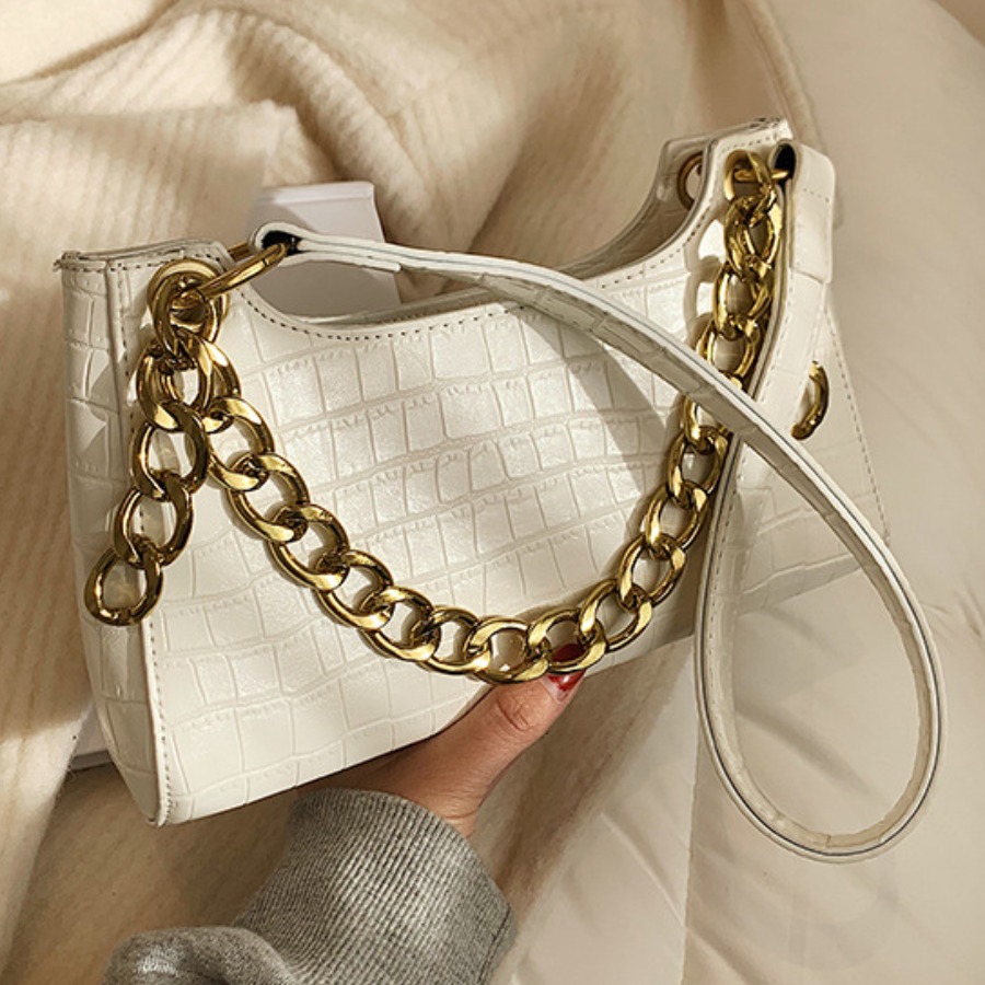 

LW Casual Chain Strap White Shoulder Bag