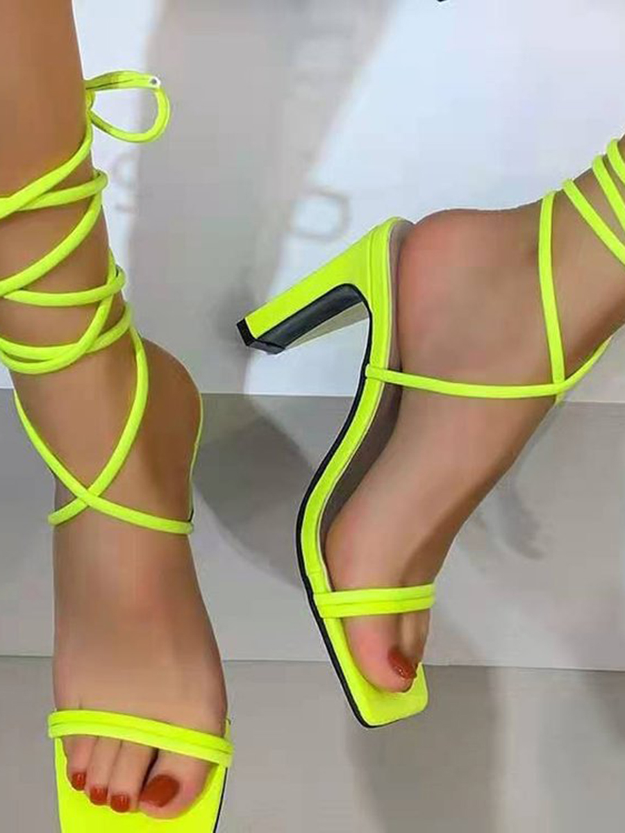 

LW SXY Tie Leg Green Heels