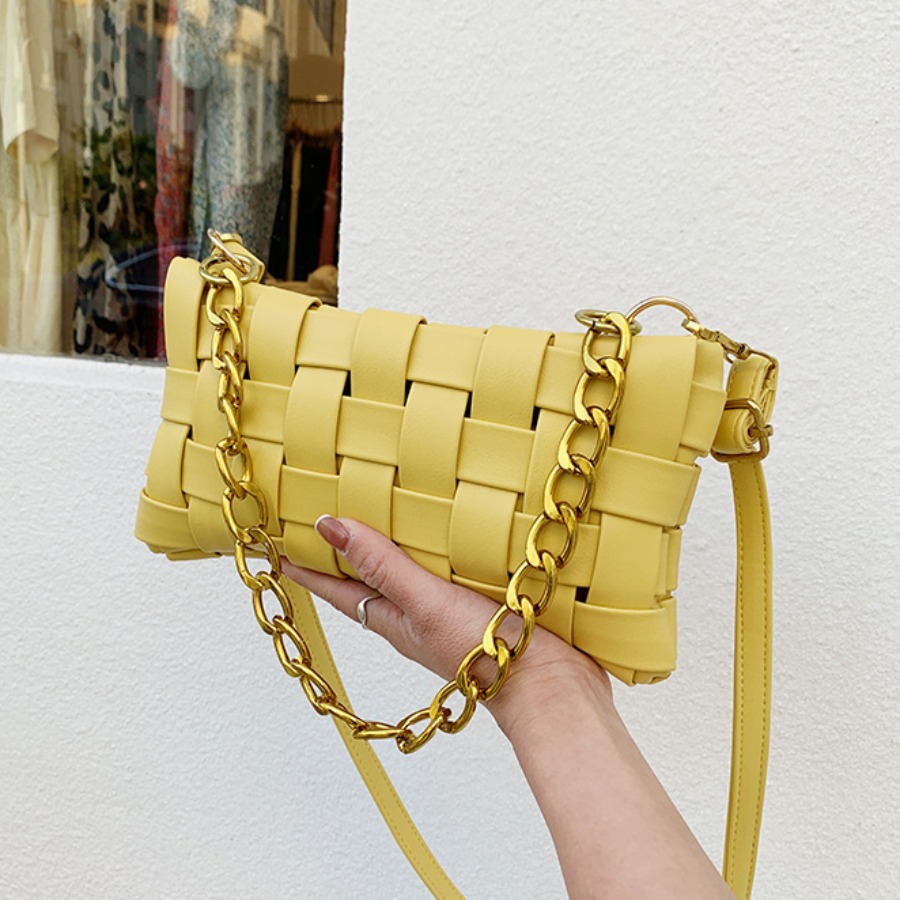 

Lovely Casual Woven Yellow Crossbody Bag