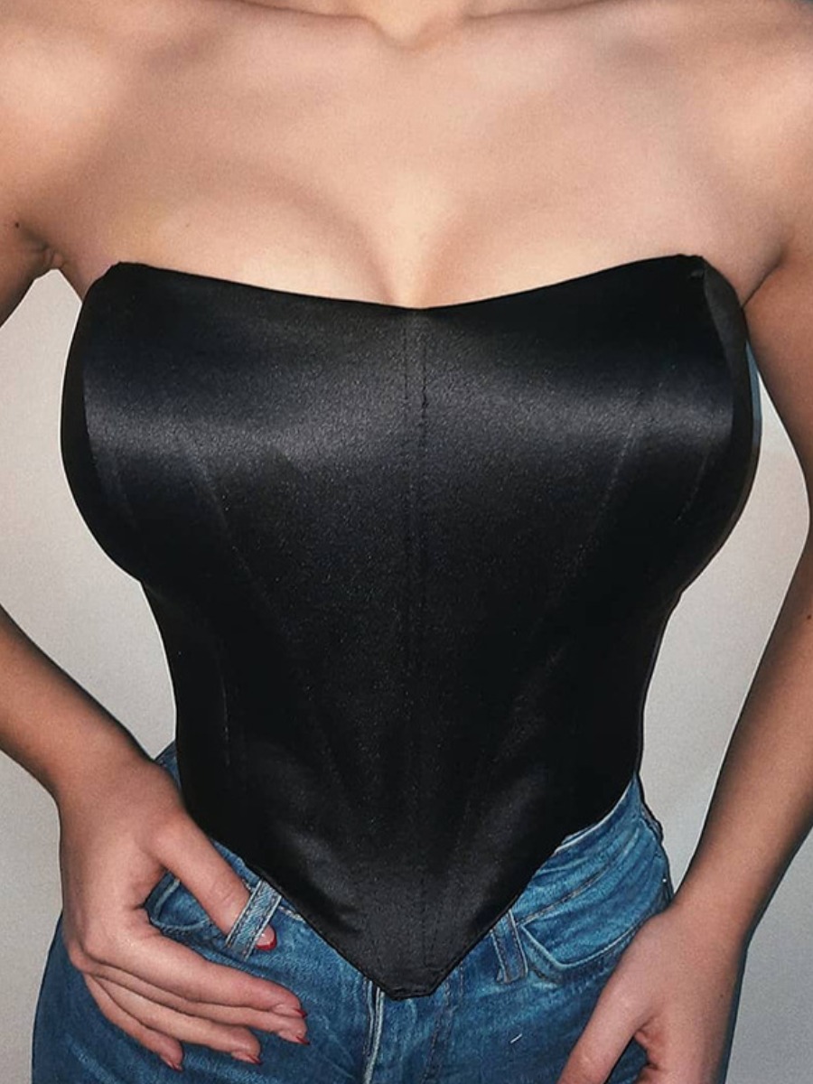 

Lovely Sexy Off The Shoulder Basic Skinny Black Camisole