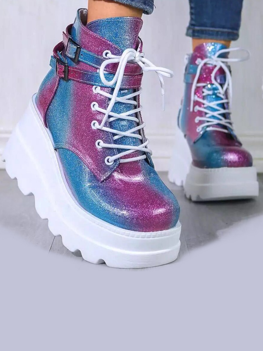 

Lovely Street Gradient High Sole Multicolor Platform Shoes, Multi
