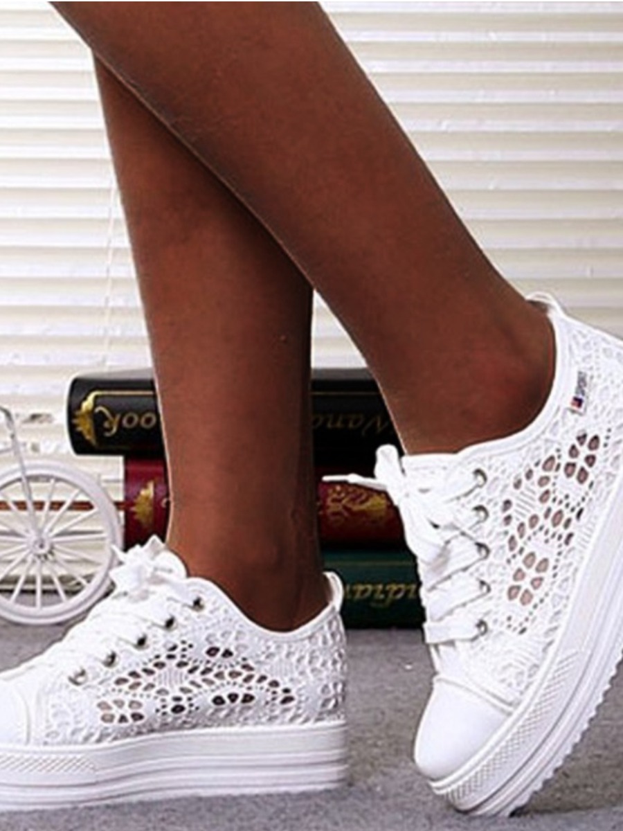 

Lovely Street Mesh White Platform Shoes