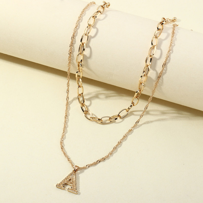 

Lovely Casual Letter Decoration Gold Necklace