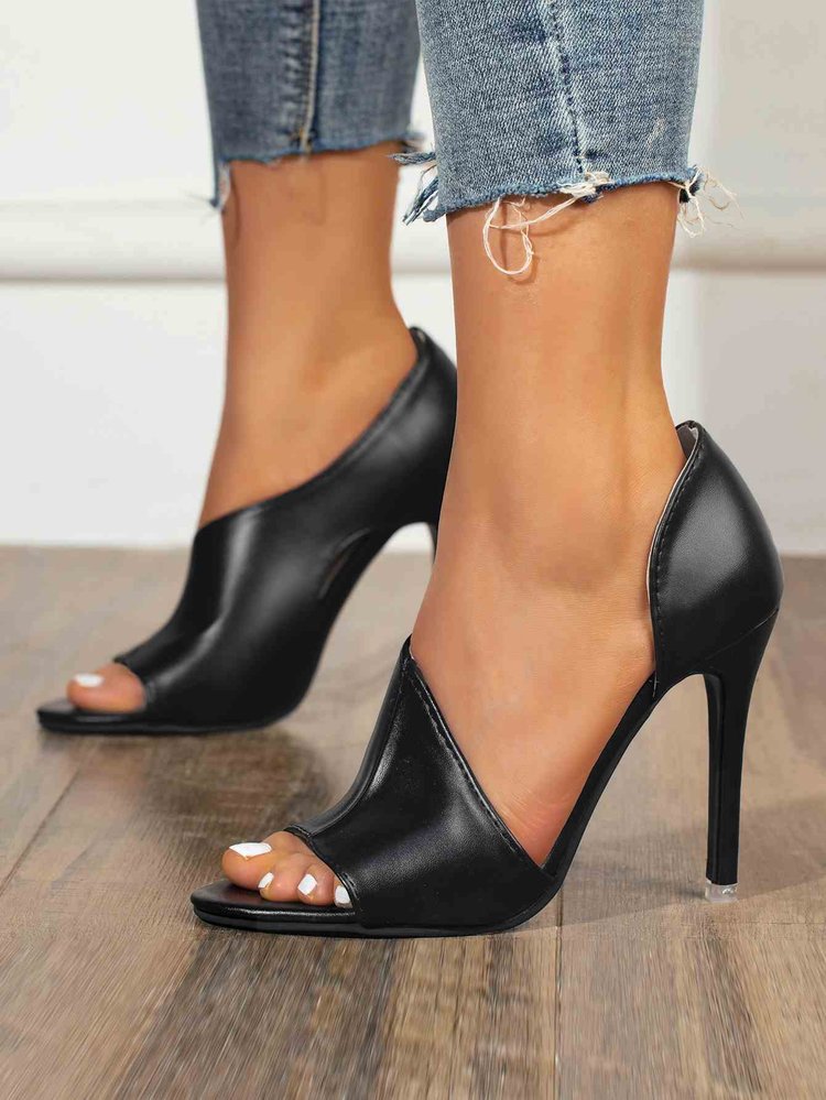 

LW BASICS Open Front Black Heels