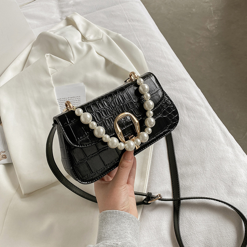 

Lovely Casual Pearl Decoration Black Crossbody Bag