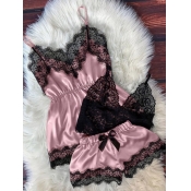 LW SXY Lace Patchwork Pink Babydoll