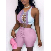 LW Bandage Cut Out Design Shorts Set