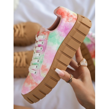 

LW Casual Tie-dye Multicolor Platform Shoes, Multi