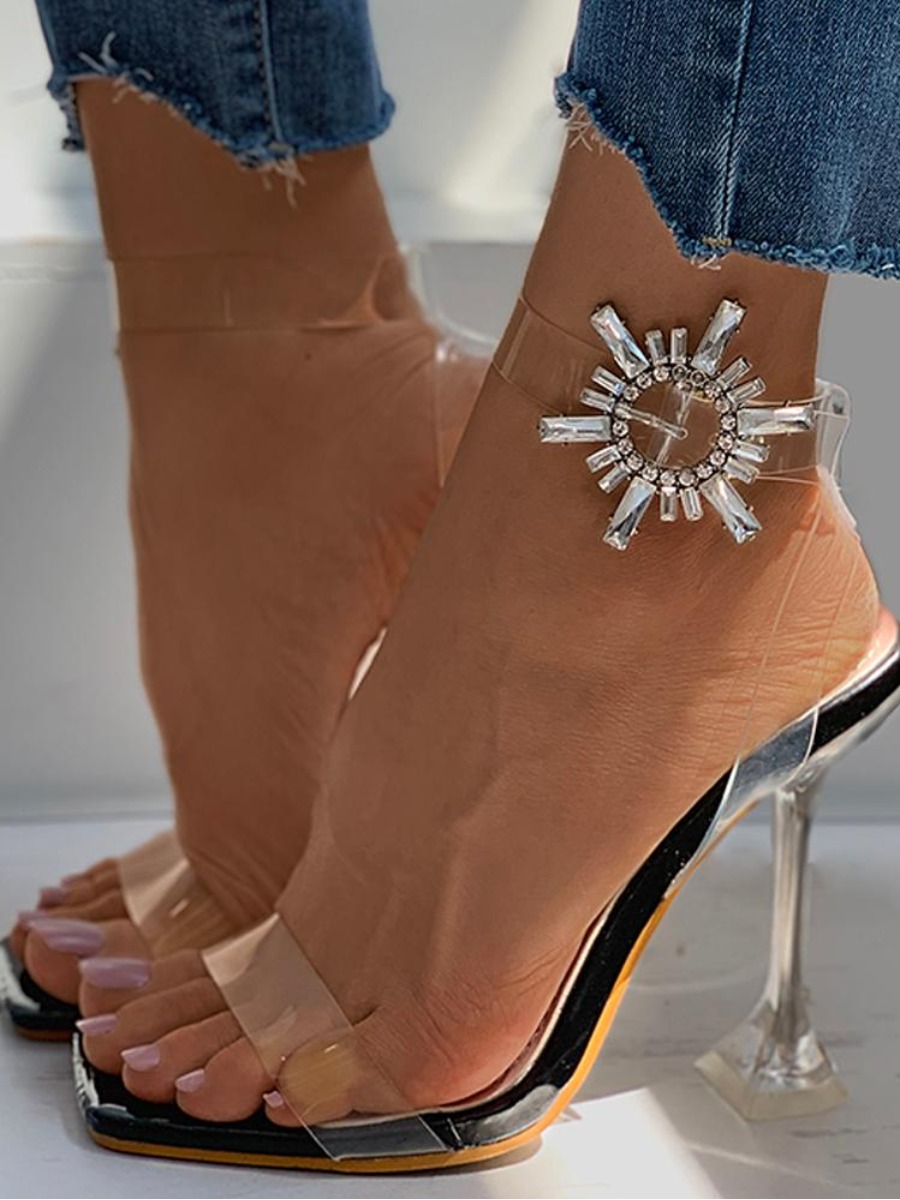 

Lovely Sexy Crystal Decoration Black Pumps