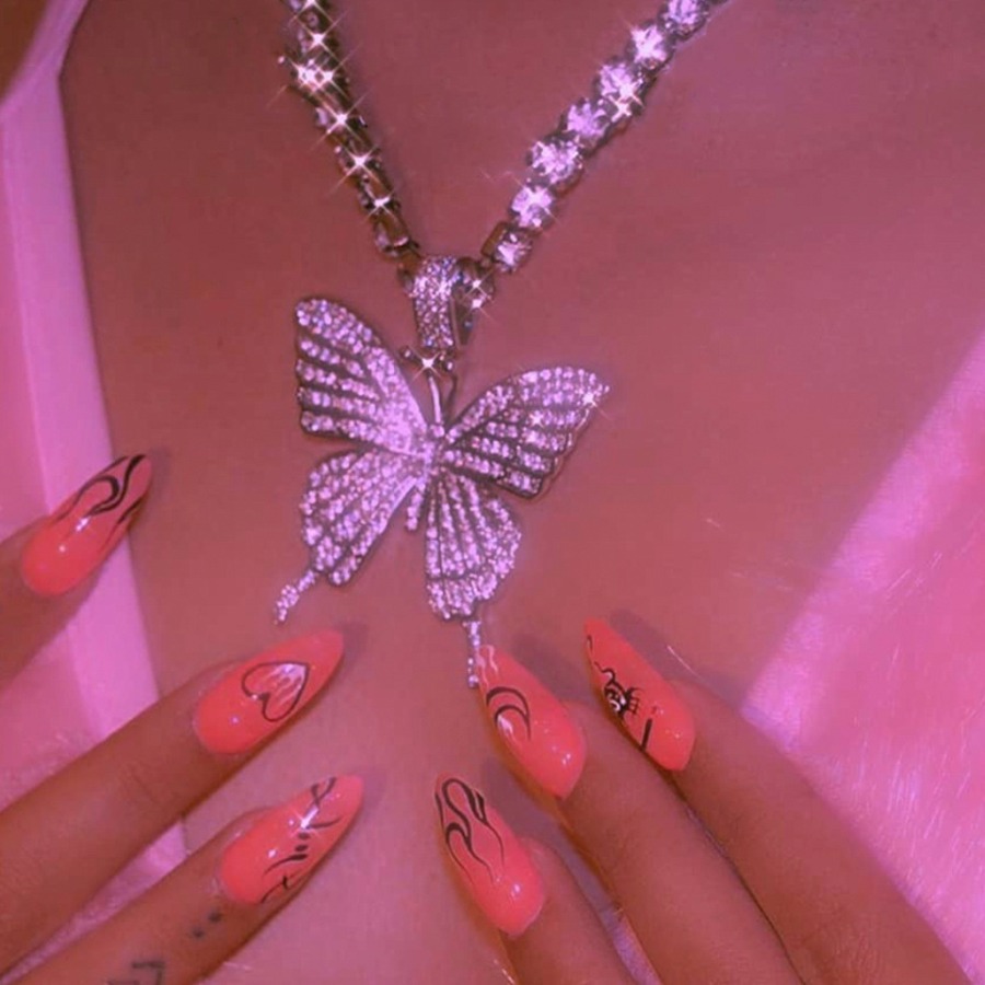 

Lovely Casual Pearl Butterfly Decoration Pink Necklace