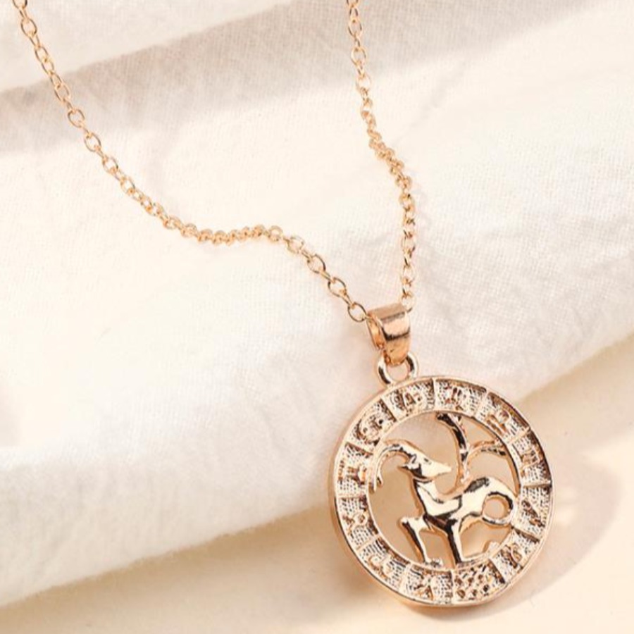 

Lovely Capricorn Casual Letter Costellation Olive Yellow Necklace