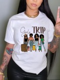 LW Round Neck Figure Cartoon  Regular T-shirt