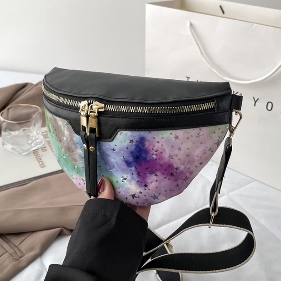 

LW Casual Tie-dye Star Print Multicolor Bum Bag, Multi
