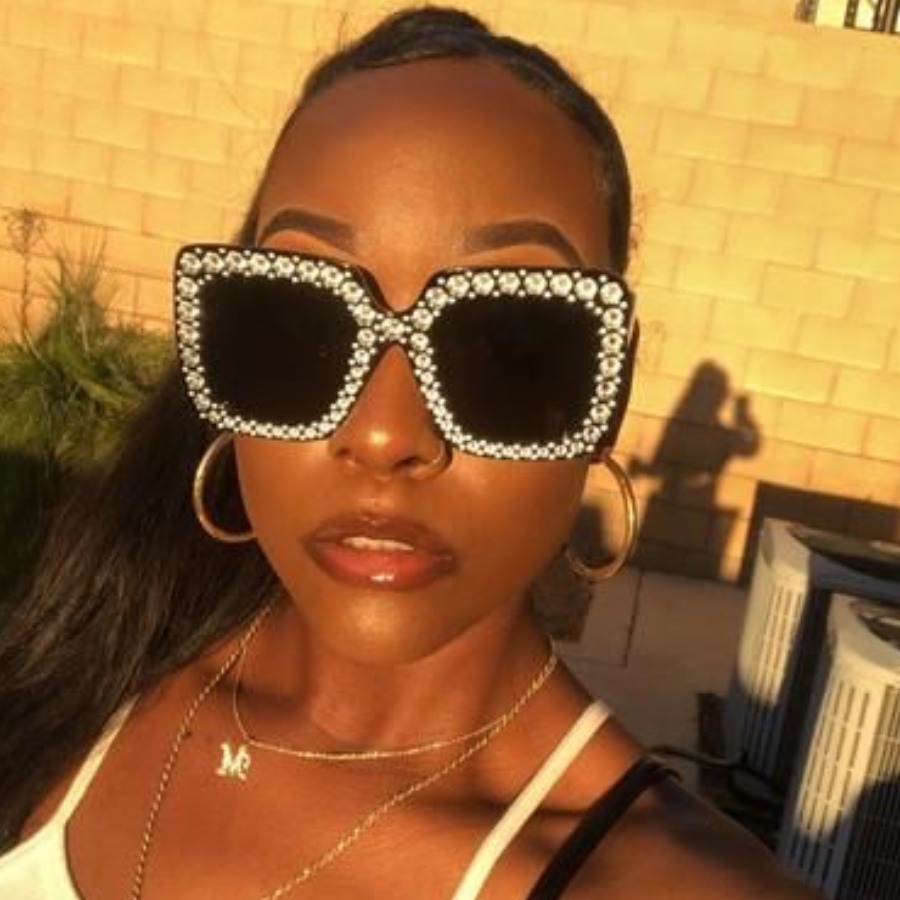 

LW Street Crystal Decoration Black Sunglasses