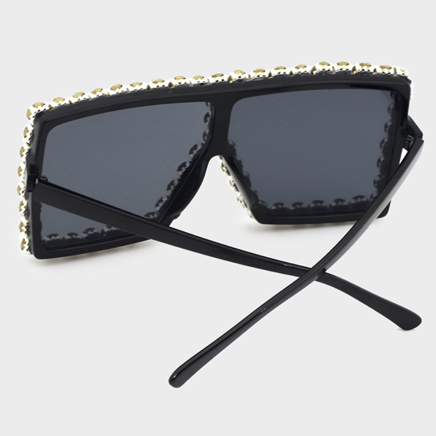 LW Street Crystal Decoration Black Sunglasses