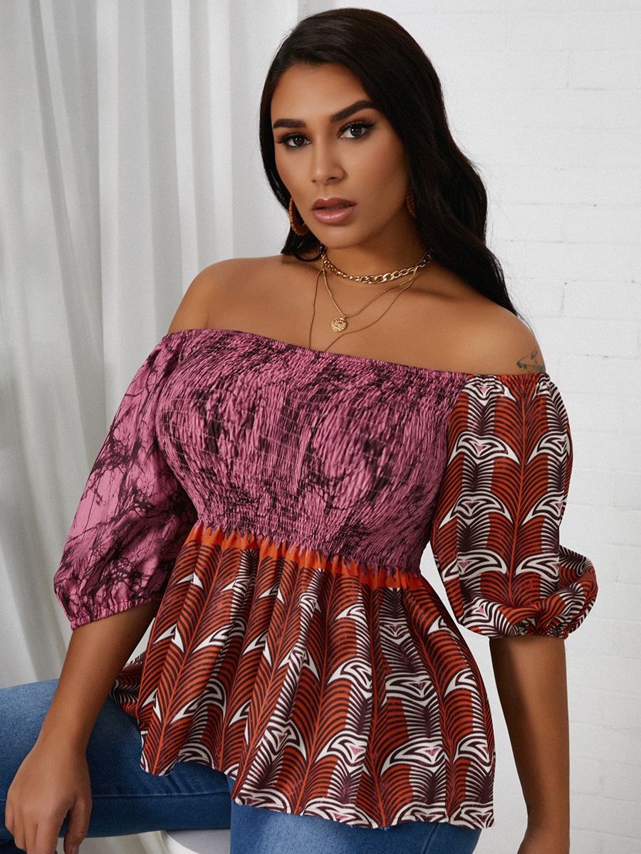 

Lovely Sweet Print Flounce Ruffle Design Croci Blouse