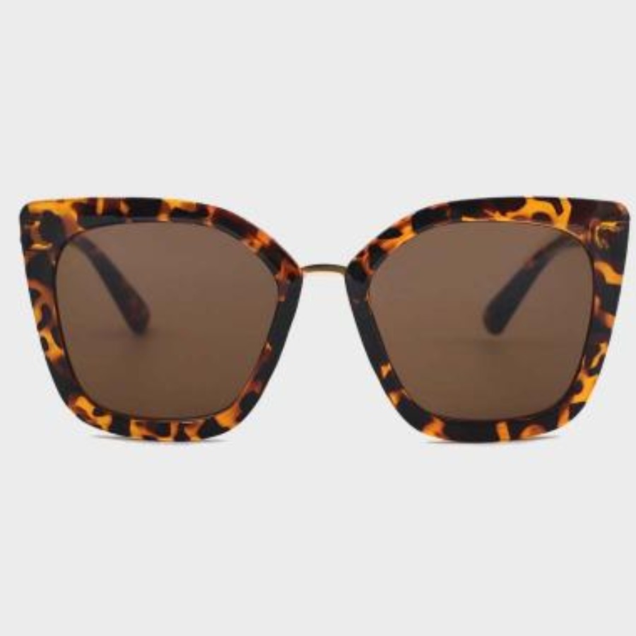 

LW Animal Print Wide Frame Sunglasses, Brown