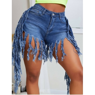 

LW Stylish Tassel Design Deep Blue Jeans