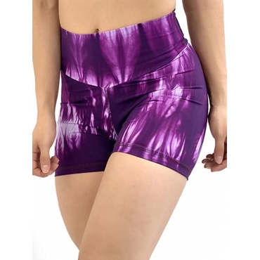 

LW Plus Size Sporty High-waist Tie-dye Purple Shorts