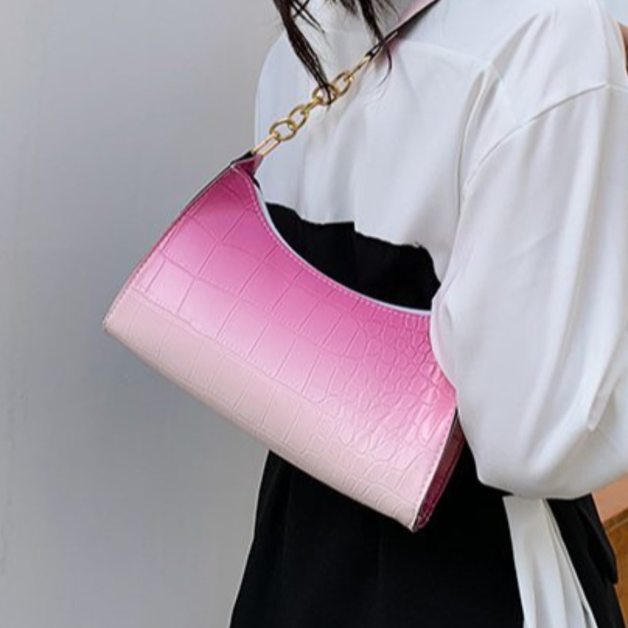 

Lovely Gradient Embossed Shoulder Bag, Pink