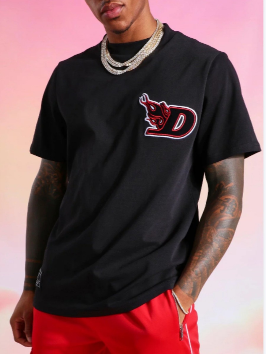 

Lovely Round Neck Cartoon Print T-shirt, Black