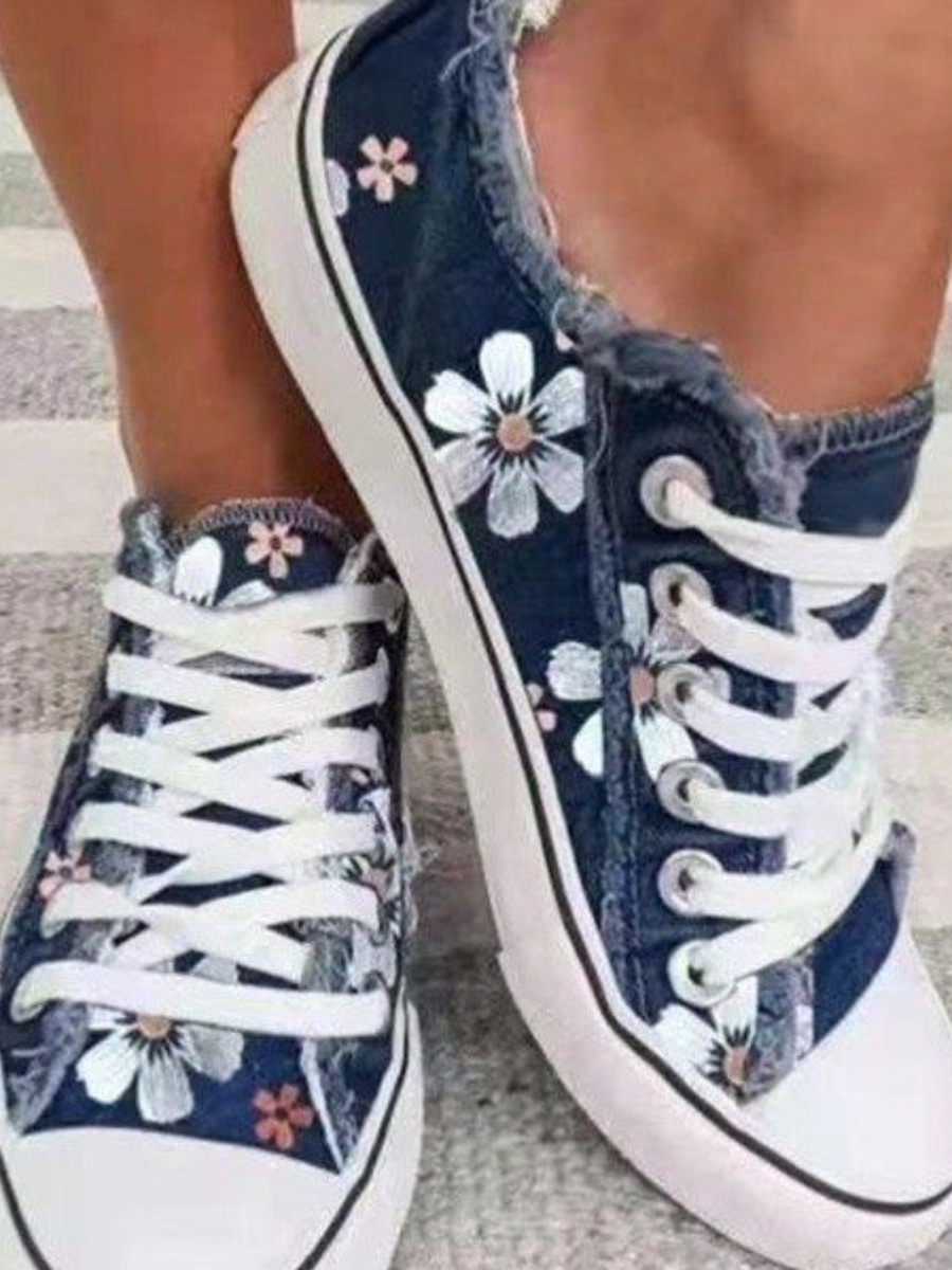 

LW Floral Decoration Flats, Deep blue