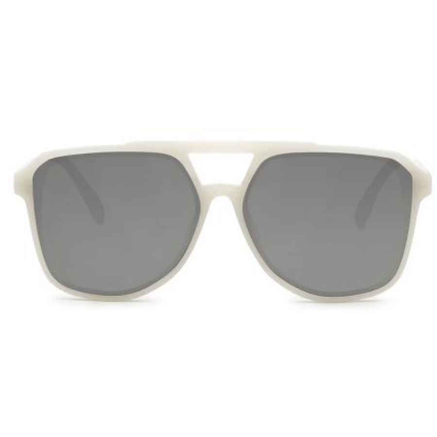 

Lovely Hollow-out Wide Frame Sunglasses, White