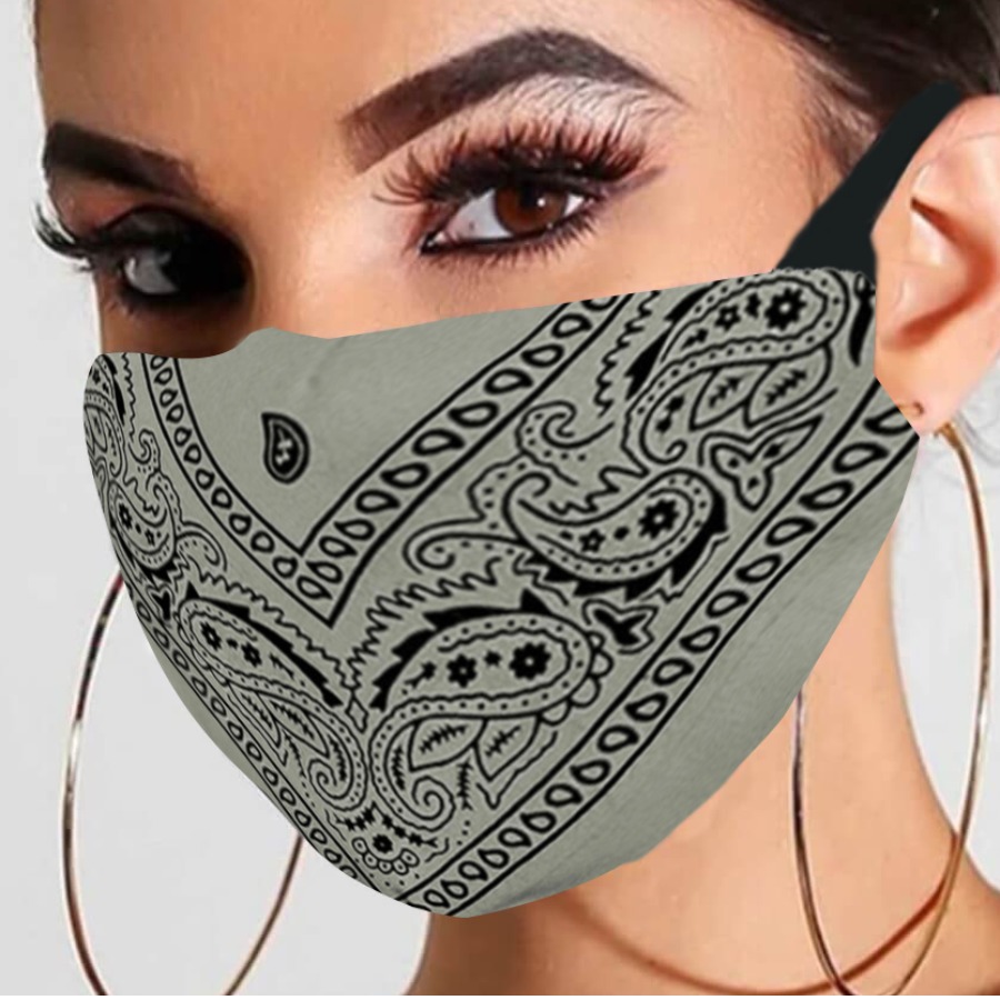 

LW Cashew Print Face Mask, Grey