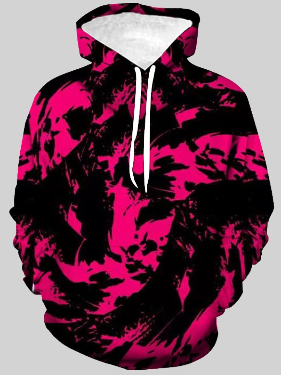 

LW Men Tie-dye Oversized Hoodie, Pink