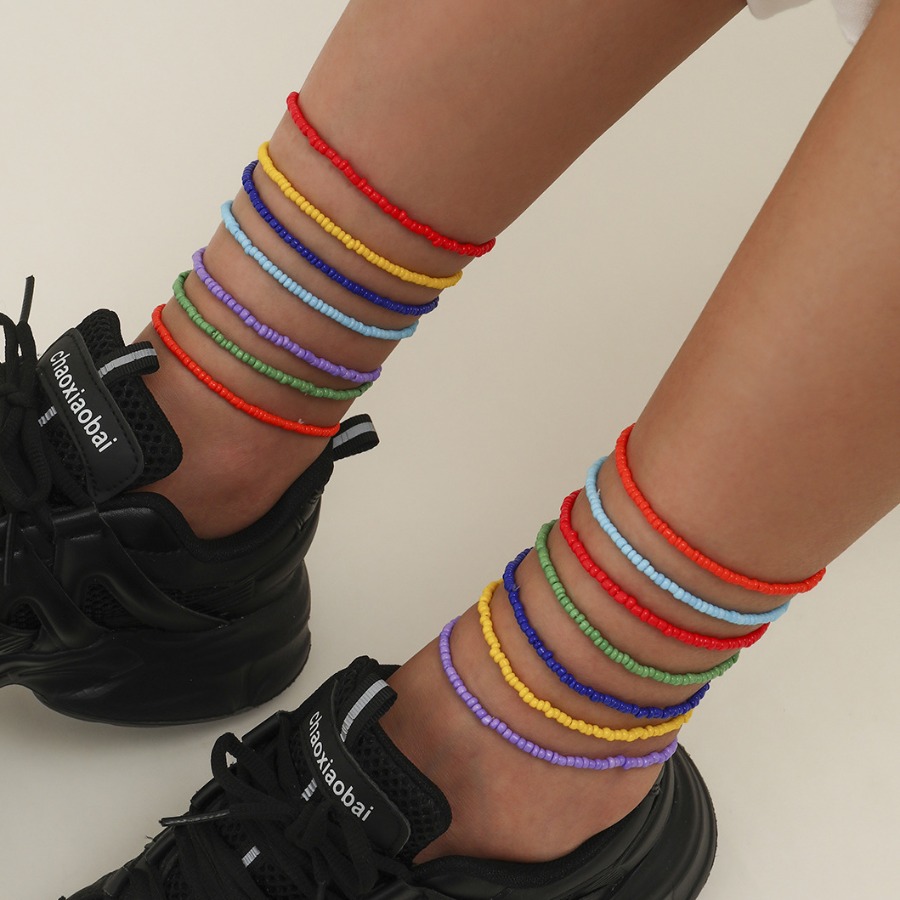 

LW Bead Decoration Multilayer Anklet, Multi
