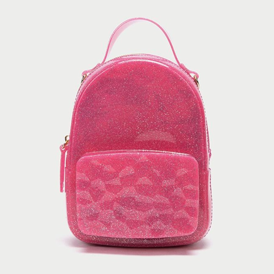 

LW Sequined Adjustable Strap Backpack, Rose red