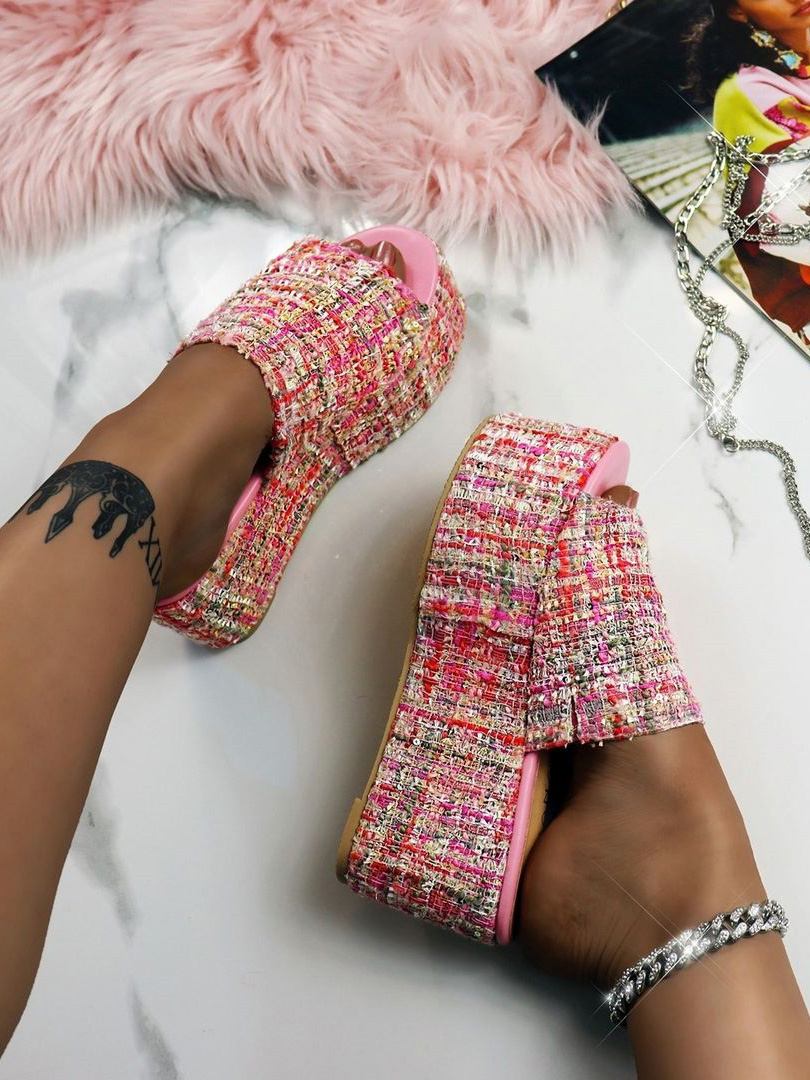 

LW High Sole Round-toe Platform Shoes, Pink