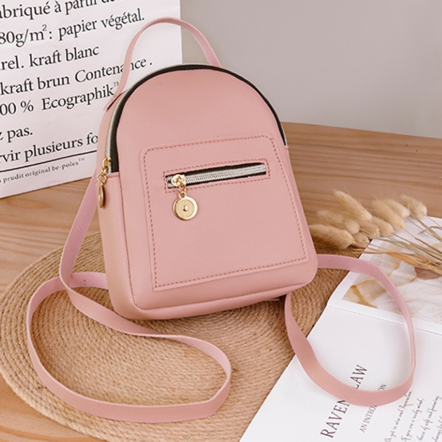 

LW Leather School Backpack, Pink