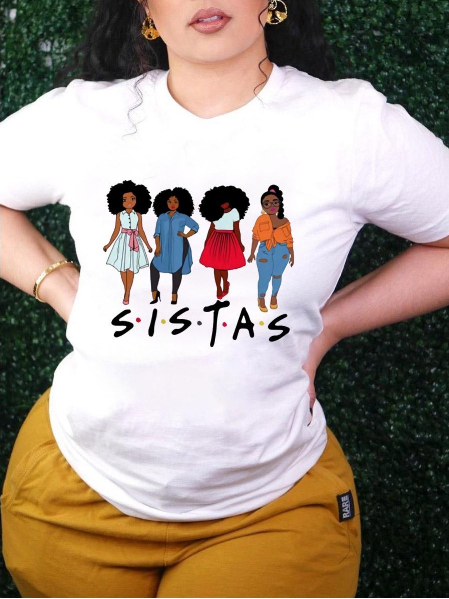 

LW BASICS Figure Letter Print T-shirt, White