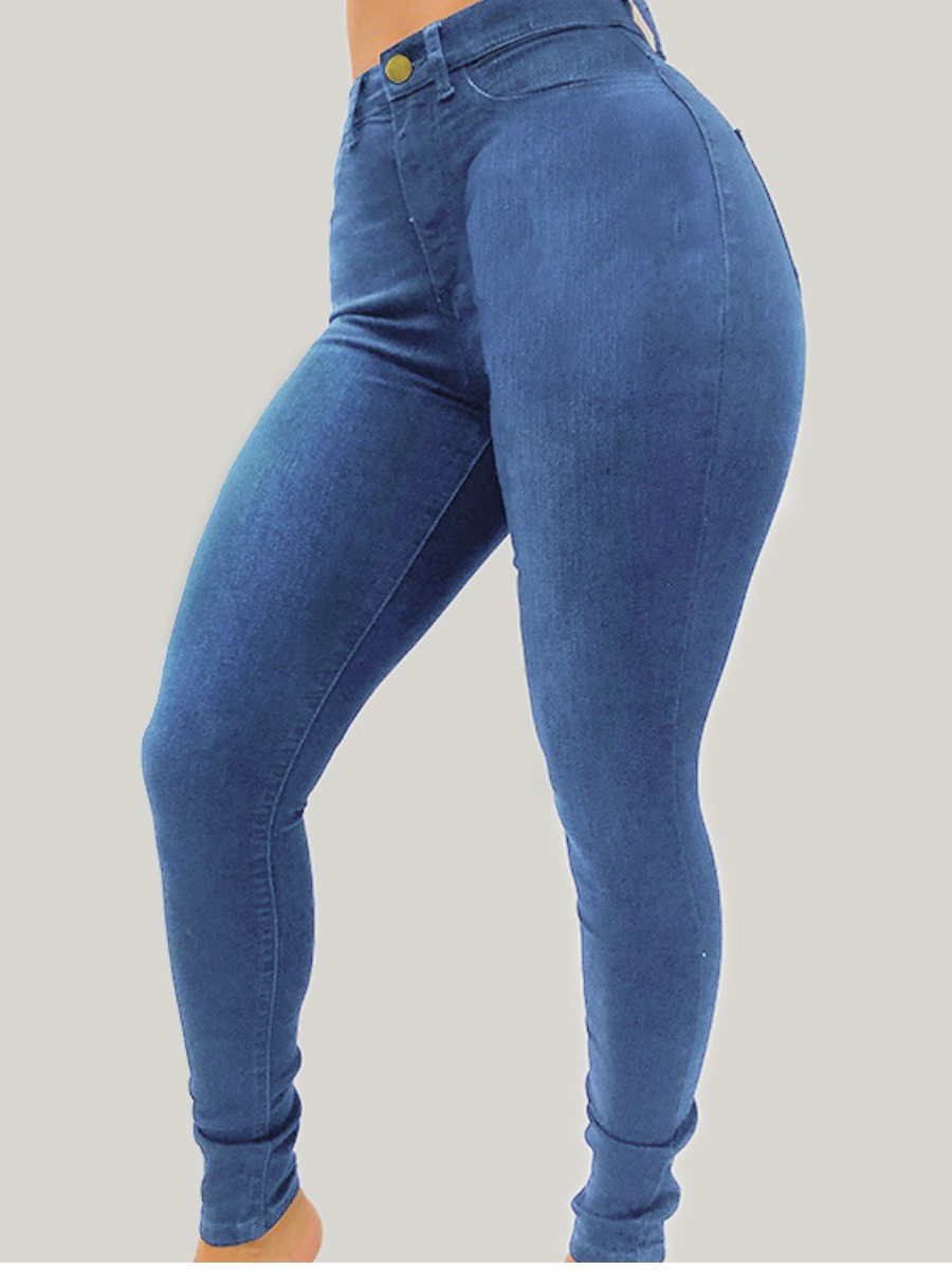 

LW High-waisted Basic Skinny Jeans, Blue