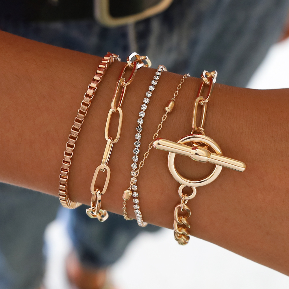 

LW Ring Detail Multilayer Bracelet, Gold