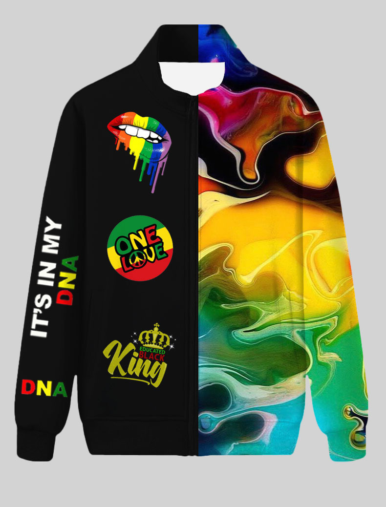 

LW Men Gradient Letter Print Hoodie, Black